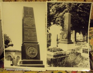 Skutéty síremléke az újaradi temetőben - régi képeslapokon